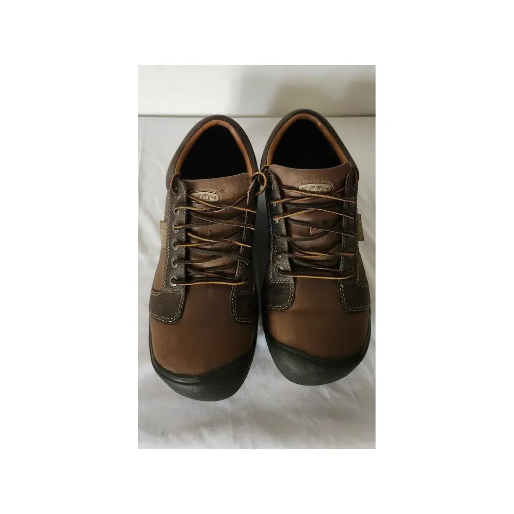 KEEN Austin Men's Leather Shoes Size 12 Chocolate Brown Casual Lace Up